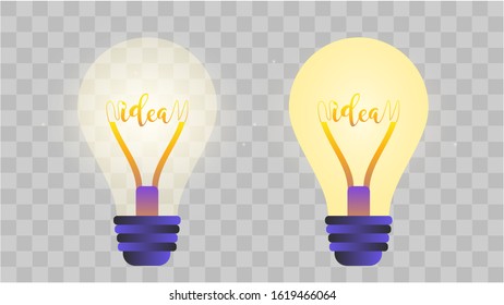 Vector illustration of a lamp. Transparent lamp. Concept for idea and business.