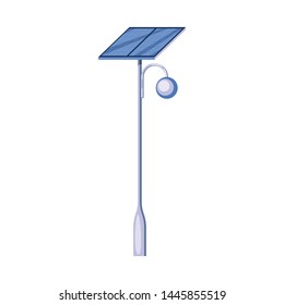 Vector illustration of lamppost and solar sign. Collection of lamppost and alternative vector icon for stock.