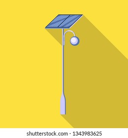 Vector illustration of lamppost and solar symbol. Collection of lamppost and alternative stock symbol for web.