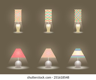 Vector illustration. Lamps styles