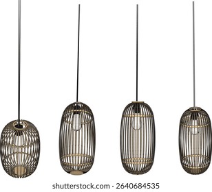 vector illustration of a lampshade design made of traditional ethnic vintage bamboo weaving