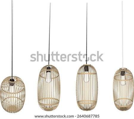 vector illustration of a lampshade design made of traditional ethnic vintage bamboo weaving