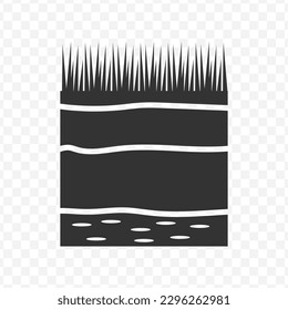 Vector illustration of land icon in dark color and transparent background(png).