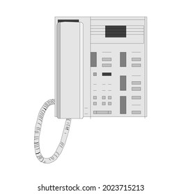 Vector Illustration Of Land Line Phone On White Background In EPS10