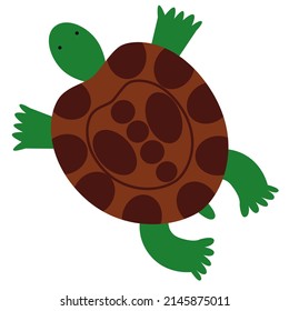 Vector Illustration Of A Land Turtle In A Flat Style