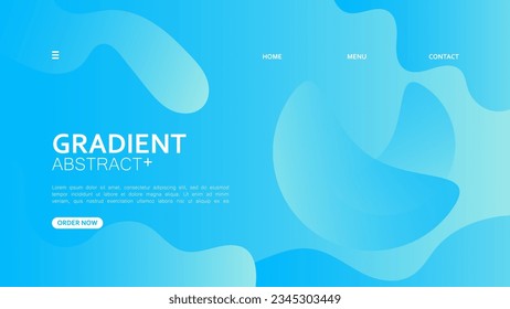 Vector illustration of a landing page background design featuring an abstract geometric gradient in fresh and cool aqua colors.