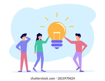 Vector illustration of landing page design for Business planning, business people looking for ideas and Solutions, Investments, Creative. Build a joint business.