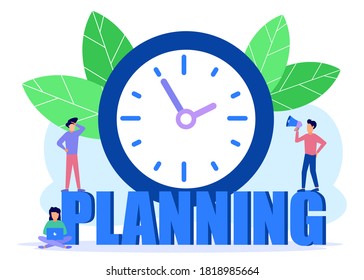 Ilustración vectorial del diseño de la página de inicio para la planificación empresarial, gente de negocios que busca ideas y soluciones, inversiones, creativas. Construir un negocio conjunto.