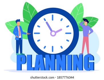 Vector illustration of landing page design for Business planning, business people looking for ideas and Solutions, Investments, Creative. Build a joint business.