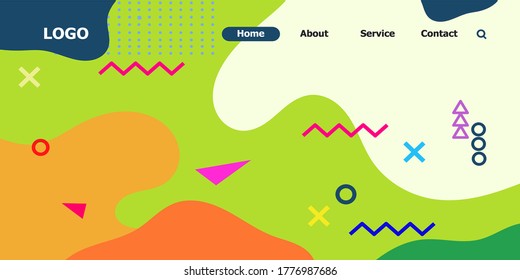 vector illustration of landing page memphis suitable for landing pages, page designs etc.