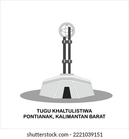 Wahrzeichen der Stadt Pontianak, Kalimantan Barat.  Tugu Khatulistiwa oder Äquator-Denkmal 