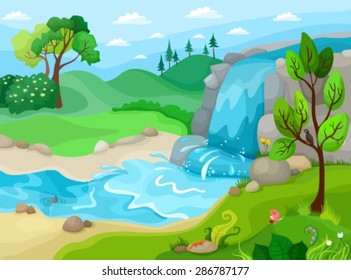 Cartoon Waterfall : Waterfall cartoon 1 of 85. - Dengan Santai