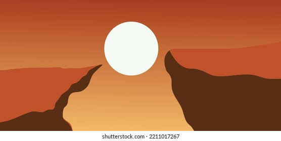 Ilustración vectorial. Paisaje con hermosas vistas al cielo.