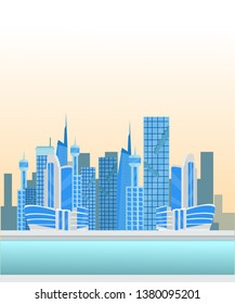 vector illustration landscape of the big city use for background,cover design.