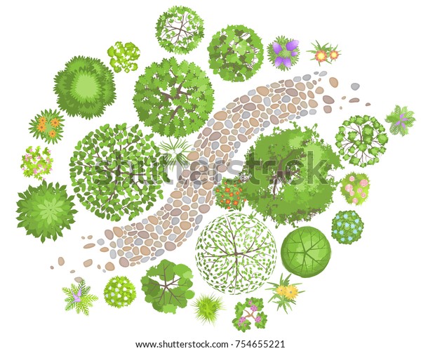 Vector Illustration Landscape Design Top View Stock Vector Royalty Free