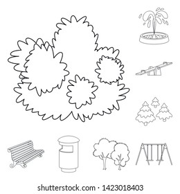 Vector illustration of landscape and nature icon. Set of landscape and city stock symbol for web.