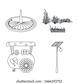 Vector illustration of landscape and nature icon. Set of landscape and city stock vector illustration.