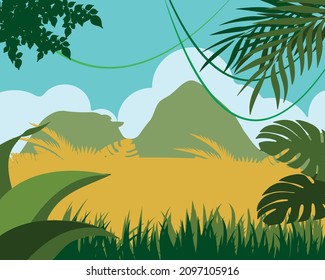 vector illustration landscape rainforest impenetrable jungle