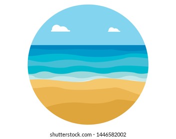 
vector illustration landscape of sea and sky, ocean, beach