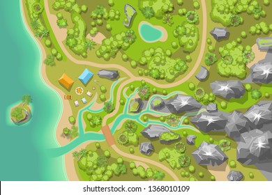 Vector illustration. Landscape. (Top view) 