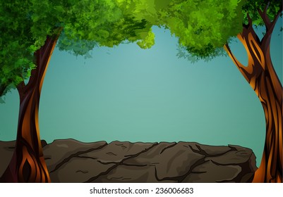 Vector illustration of landscape - tropical forest (jungle)