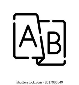 vector illustration of language line icon. letter A and letter B