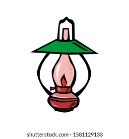 Vector illustration, lantern, card concept, white background.