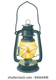 Vector illustration, lantern, card concept, white background.