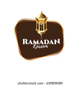 vector illustration of a lantern Fanus. the Muslim feast of the holy month of Ramadan Kareem. Translation from Arabic: Generous Ramadan