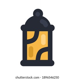 ilustración vectorial de una linterna, diseño plano minimalista