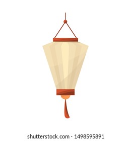 Vector illustration of lantern and paper sign. Collection of lantern and ornament vector icon for stock.