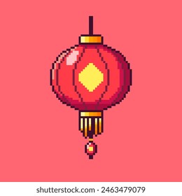 Ilustración vectorial de Linterna con Pixel Art Design, perfecto para los activos del juego diseños temáticos