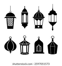 vector illustration of a lantern Set.