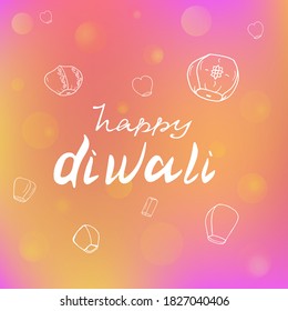 Ilustración vectorial de linternas para la fiesta india Diwali.  Festival de las Luces. India. Dejando.  Faros de papel de diferentes tamaños y formas para carteles, volantes, carteles, invitaciones, bolsas, 