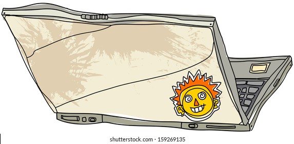 Vector illustration of a laptop
