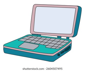 Vector illustration a laptop cartoon