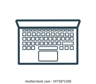 Vector illustration, laptop, computer icon. Linear.
