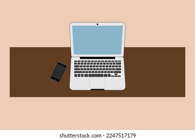 vector illustration  Laptop computer and smartphone vector