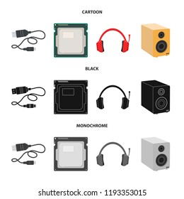 Vector illustration of laptop and device icon. Collection of laptop and server stock vector illustration.