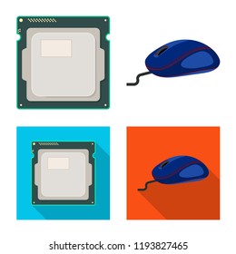 Vector illustration of laptop and device icon. Set of laptop and server vector icon for stock.