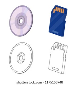 Vector illustration of laptop and device logo. Set of laptop and server vector icon for stock.