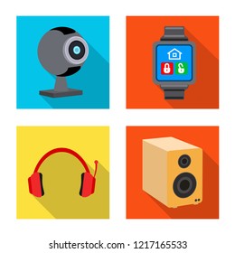 Vector illustration of laptop and device logo. Collection of laptop and server stock vector illustration.