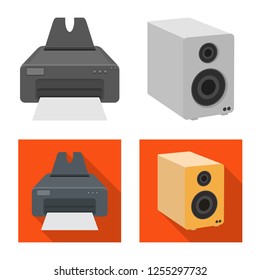 Vector illustration of laptop and device logo. Set of laptop and server vector icon for stock.
