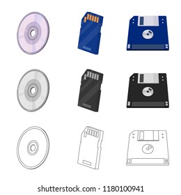 Vector illustration of laptop and device sign. Collection of laptop and server stock vector illustration.