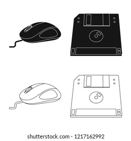 Vector illustration of laptop and device symbol. Set of laptop and server vector icon for stock.