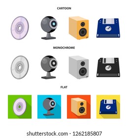 Vector illustration of laptop and device symbol. Collection of laptop and server vector icon for stock.