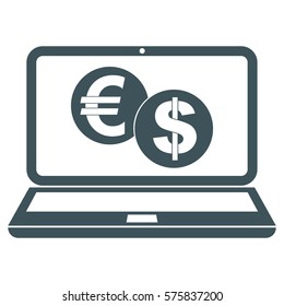 
Vector illustration of Laptop Displaying with Dollar And Euro icon
