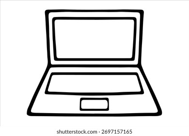 Ilustração vetorial de um notebook no estilo doodle