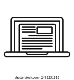 Vector illustration of a laptop featuring a simplified layout icon, perfect for web and print design