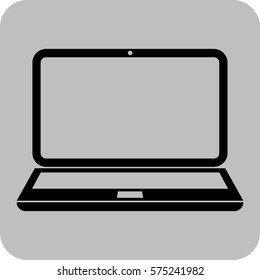 Ilustración vectorial del icono de la laptop en negro
